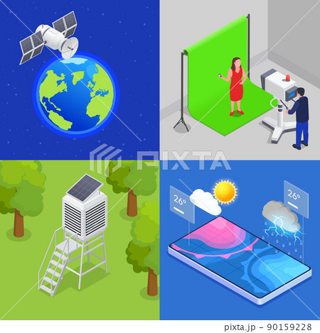 Meteorology Isometric Set Meteorology Isometric Set 90159228