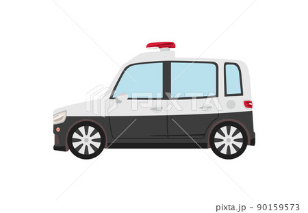 横側から見た軽自動車タイプの警ら用のパトロールカー 90159573