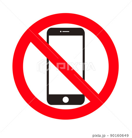 スマートフォン禁止のマーク。 90160649