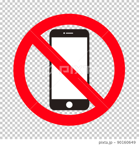 スマートフォン禁止のマーク。 90160649