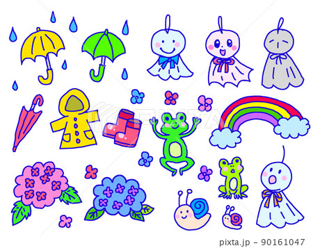梅雨の素材イラスト色々(セット) 梅雨の素材イラスト色々(セット) 90161047