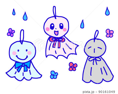 梅雨の素材（てるてる坊主） 90161049