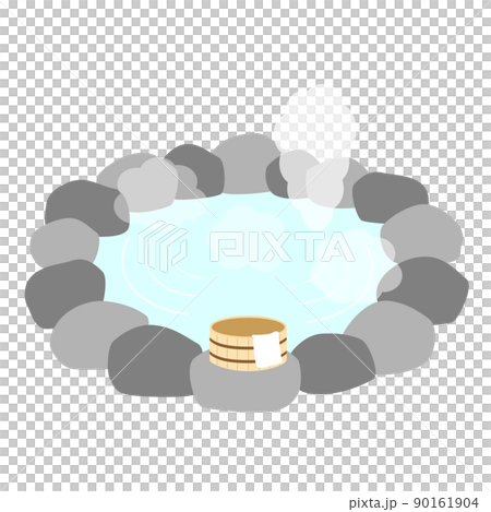 [Onsen image] Open-air bath, bathtub and washcloth 90161904