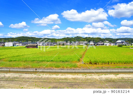 2021年。児島駅から岡山駅までの瀬戸大橋線の風景 90163214