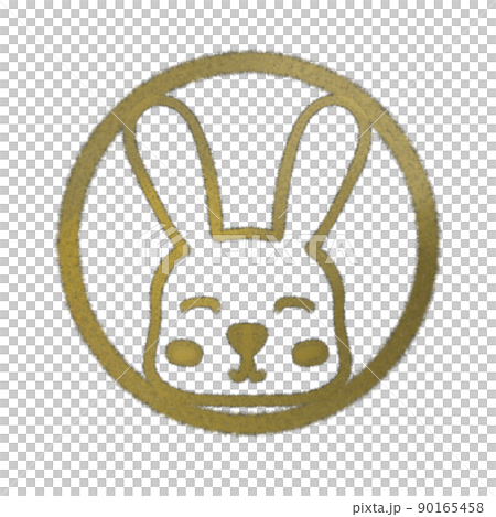 Rabbit stamp material for New Year's cards 90165458
