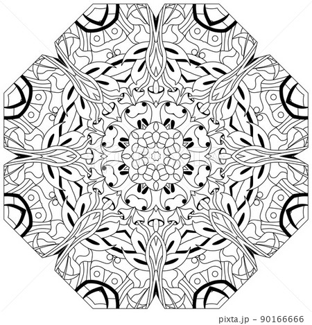 Colorful cute Mandalas. Decorative unusual round ornaments for coloring. Colorful cute Mandalas. Decorative unusual round ornaments for coloring. 90166666