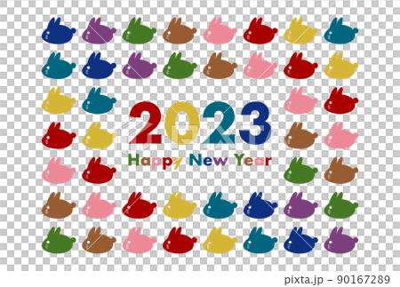 2023 New Year's card Rabbit year colorful rabbit pattern illustration 2023 New Year's card Rabbit year colorful rabbit pattern illustration 90167289