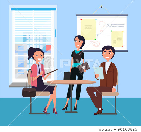 Happy Office Workers and Businessmans Color Card 90168825