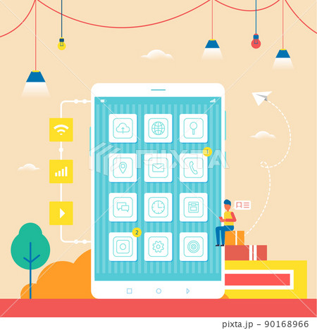 Developer on Books Thinking Vector Illustration Developer on Books Thinking Vector Illustration 90168966