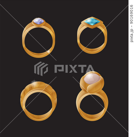 Collection Golden Engagement Rings Precious Stones 90169016