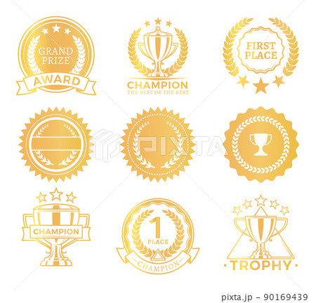 Grand Prize Trophies Set, Vector Illustration Grand Prize Trophies Set, Vector Illustration 90169439