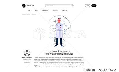 Vector doctor in shadow of sharp lines style . Editable illustration Vector doctor in shadow of sharp lines style . Editable illustration 90169822
