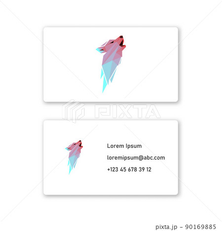 Vector wolf in low poly style . Editable illustration 90169885