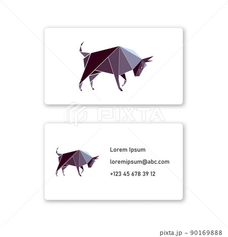 Vector bull in low poly style . Editable illustration 90169888