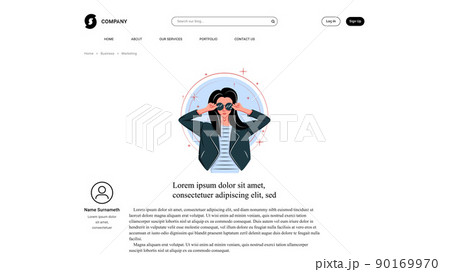 Vector girl in shadow of sharp lines style . Editable illustration 90169970