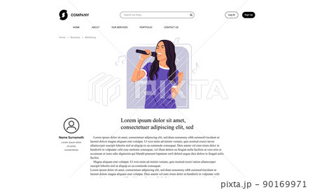 Vector singer in shadow of sharp lines style . Editable illustration 90169971