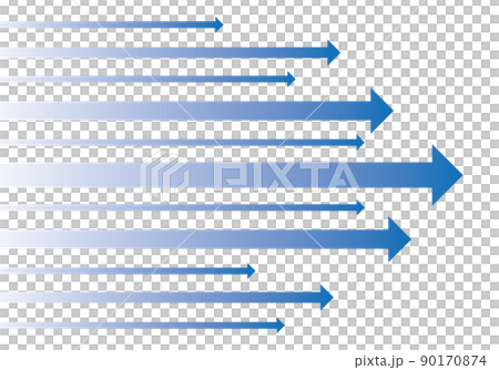 Blue gradient right arrow illustration / white background 90170874