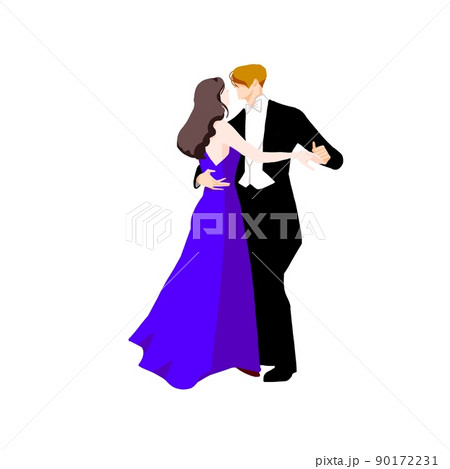ダンスをする燕尾服の男性とドレスの女性 ダンスをする燕尾服の男性とドレスの女性 90172231