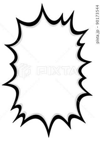 シンプルな太い縦長のギザギザ吹き出し 90173544