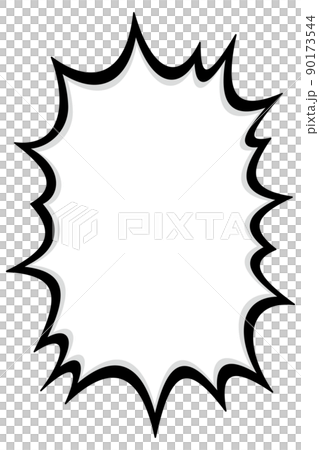 シンプルな太い縦長のギザギザ吹き出し 90173544