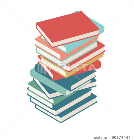 山積みの本のイラスト素材