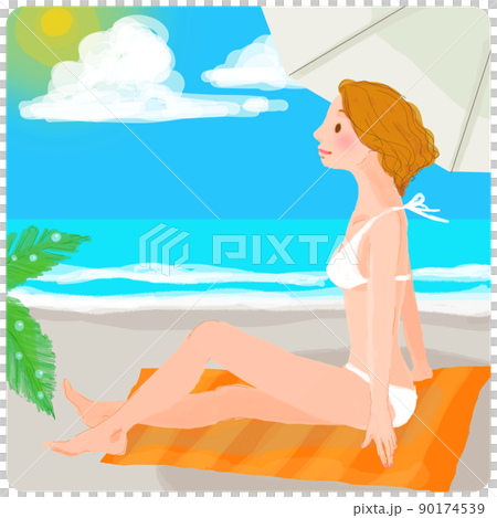 享受夏日海灘的女人 享受夏日海灘的女人 90174539