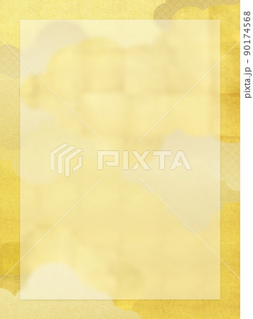 金色のシンプルな和風背景 90174568
