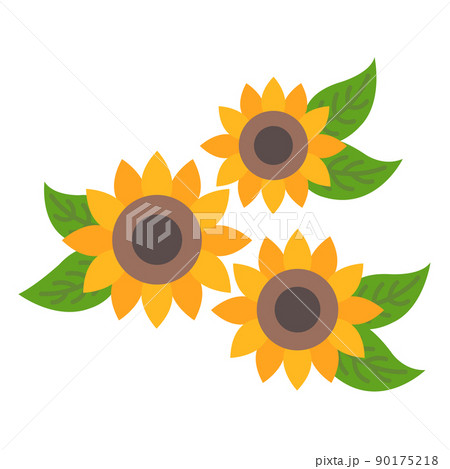 ひまわりの花飾りのイラストのイラスト素材 ひまわりの花飾りのイラストのイラスト素材