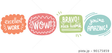 Job and great job stickers vector illustration Job and great job stickers vector illustration 90175859