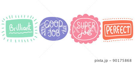 Job and great job stickers vector illustration Job and great job stickers vector illustration 90175868