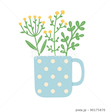 Flower in beautiful cup, flat design vector 90175870