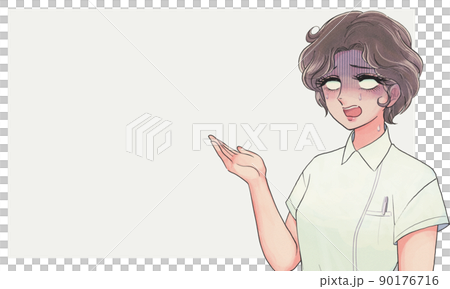 80 年代少女漫畫插圖，白眼變成蒼白的護士 90176716