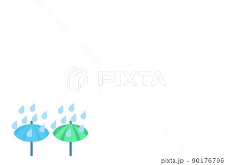 青と緑の雨の日ポストカード 90176796