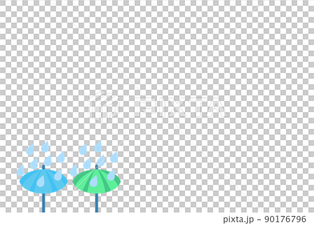 藍色和綠色的雨天明信片 藍色和綠色的雨天明信片 90176796