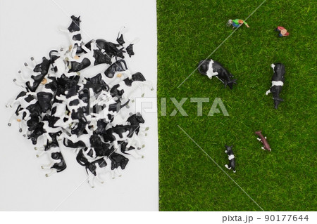 牛のジオラマ 大量の牛イメージ 酪農のイメージ 牛のジオラマ 大量の牛イメージ 酪農のイメージ 90177644