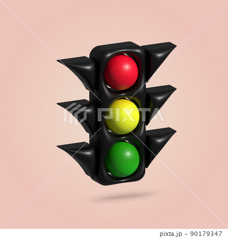 3d traffic lights icon. Vector 90179347