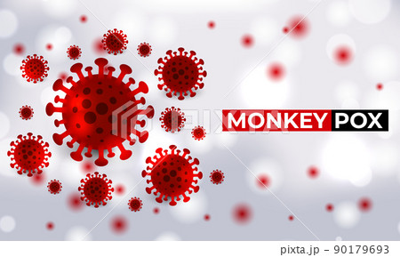 Monkeypox virus cells outbreak medical banner.のイラスト素材 [90179693] - PIXTA