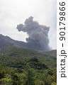 桜島の噴火と噴煙　湯の平展望所からの眺望 90179866