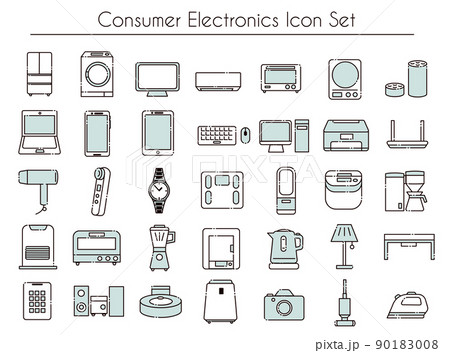 Consumer electronics icon set 90183008