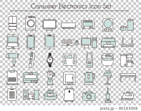 Consumer electronics icon set 90183008