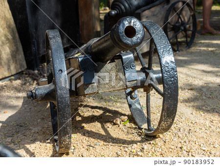 ancient cannon. ancient weapons in the castle 90183952