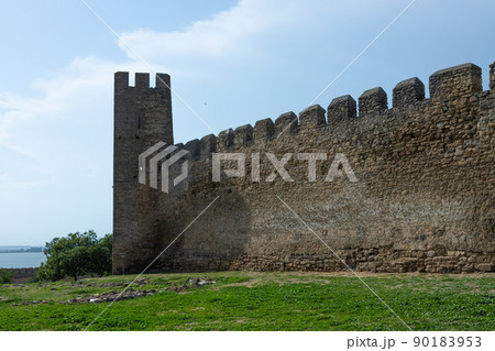 Visiting Akkerman fortress in Bilhorod-Dnistrovskyi, Ukraine. Fortress is the monument of the 13th-14th centuries 90183953