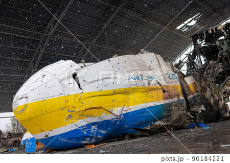 war destroyed on Ukraine airport by russian troops 90184221