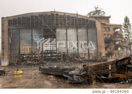 war destroyed on Ukraine airport by russian troops war destroyed on Ukraine airport by russian troops 90184260