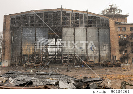 war destroyed on Ukraine airport by russian troops war destroyed on Ukraine airport by russian troops 90184261