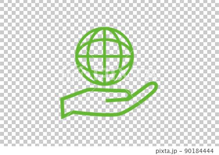Eco-illustration of the earth in the palm of your hand 90184444