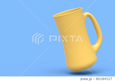 Frosty glass of fresh draft beer isolated on a blue monochrome background. 90184527