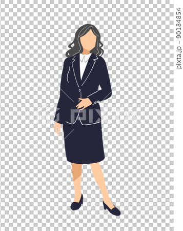 Woman in a suit facing right Woman in a suit facing right 90184854