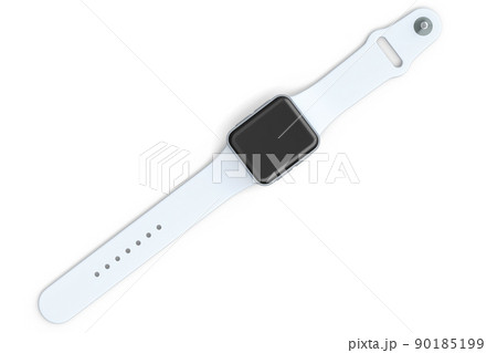 Stainless silver smart watch or fitness tracker isolated on white background. Stainless silver smart watch or fitness tracker isolated on white background. 90185199