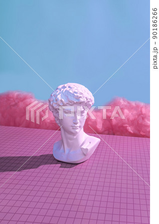 Michelangelo's David in the virtual cyberpunk metaverse. Michelangelo's David in the virtual cyberpunk metaverse. 90186266